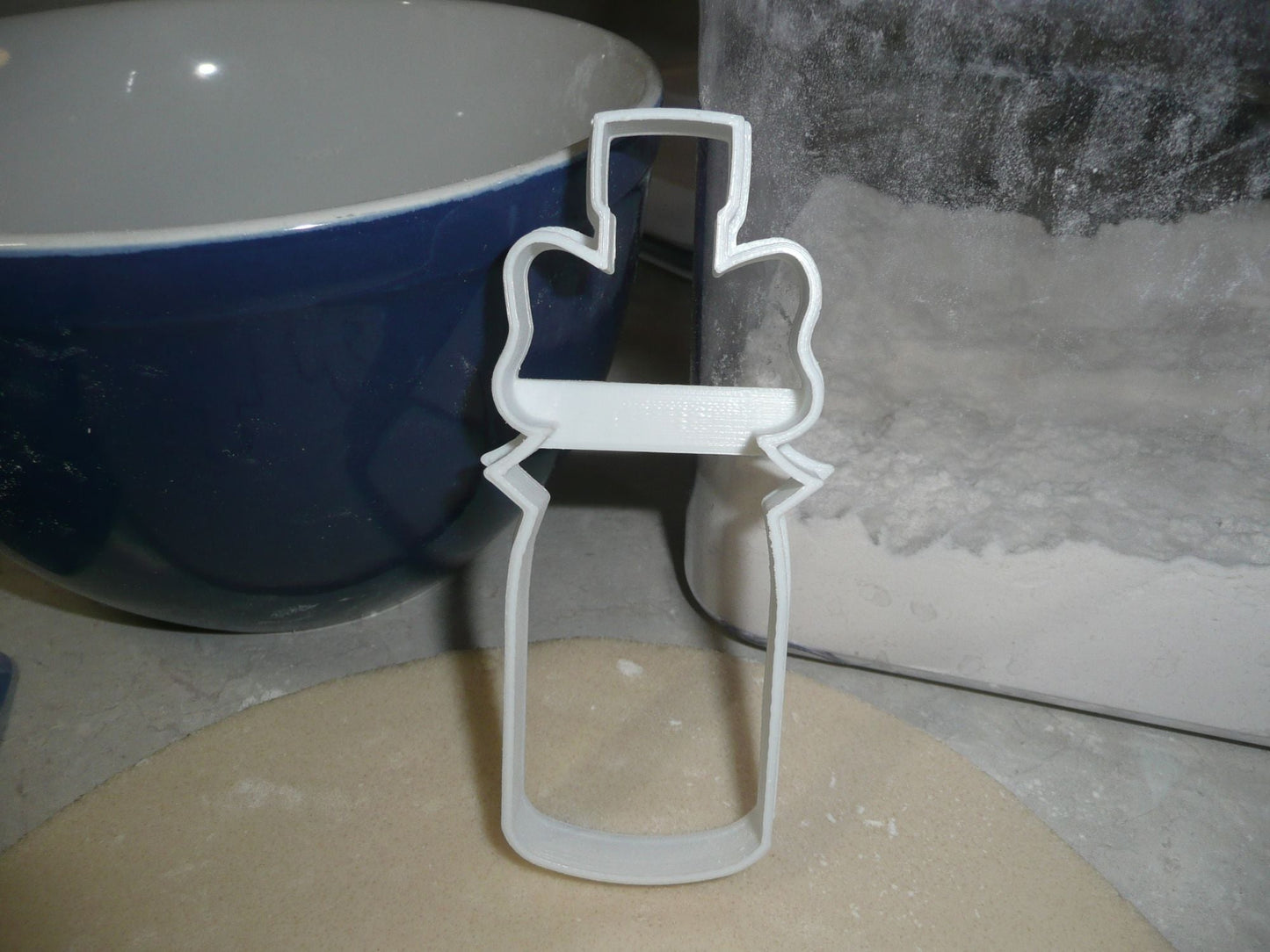 Wine Bottle with Bow Tie Outline Wedding Cookie Cutter USA PR3092