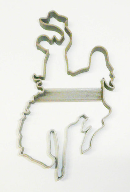 6x Bucking Horse Cowboy Fondant Cutter Cupcake Topper 1.75" USA FD2097