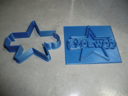 Dallas Cowboys Cookie Stamp and Outline Cutter Set of 2 Made in USA PR3192