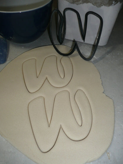 Letter W Uppercase Fancy Stylized Font Alphabet Cookie Cutter USA PR3350