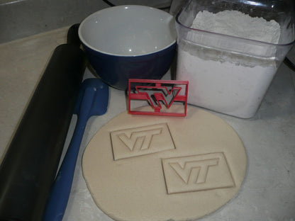 Virginia Tech University VT Letters Impression Sports Cookie Cutter USA PR3281