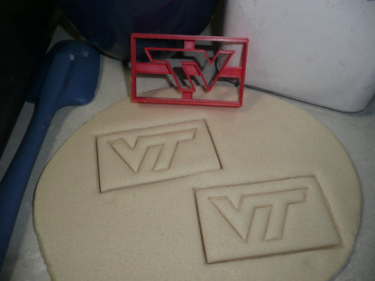 Virginia Tech University VT Letters Impression Sports Cookie Cutter USA PR3281