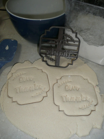 Give Thanks Words Thanksgiving Fancy Font Letters Cookie Cutter USA PR3881