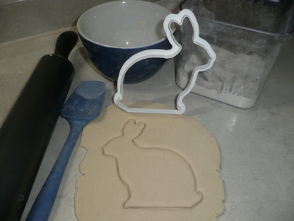 Large Size Easter Bunny Rabbit Sitting Outline Cookie Cutter Made in USA PR217