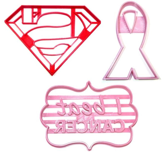 Cancer Survivors Are Superheroes Superman Set of 3 Cookie Cutters USA PR1020