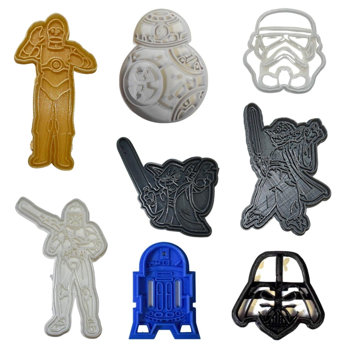 Star Wars Movie Characters Themed Set Of 8 Cookie Cutters Made In USA PR1023