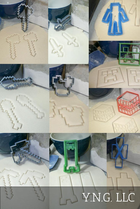 Minecraft Block Adventure Video Game Set of 10 Cookie Cutters USA PR1026