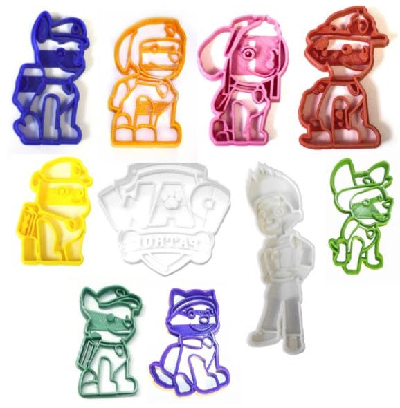 Paw Patrol Dogs Rescue Pups Marshall Chase Set Of 10 Cookie Cutters USA PR1050