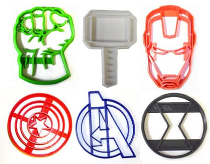 Avengers Superheroes Marvel Logos Set Of 6 Cookie Cutters USA PR1051