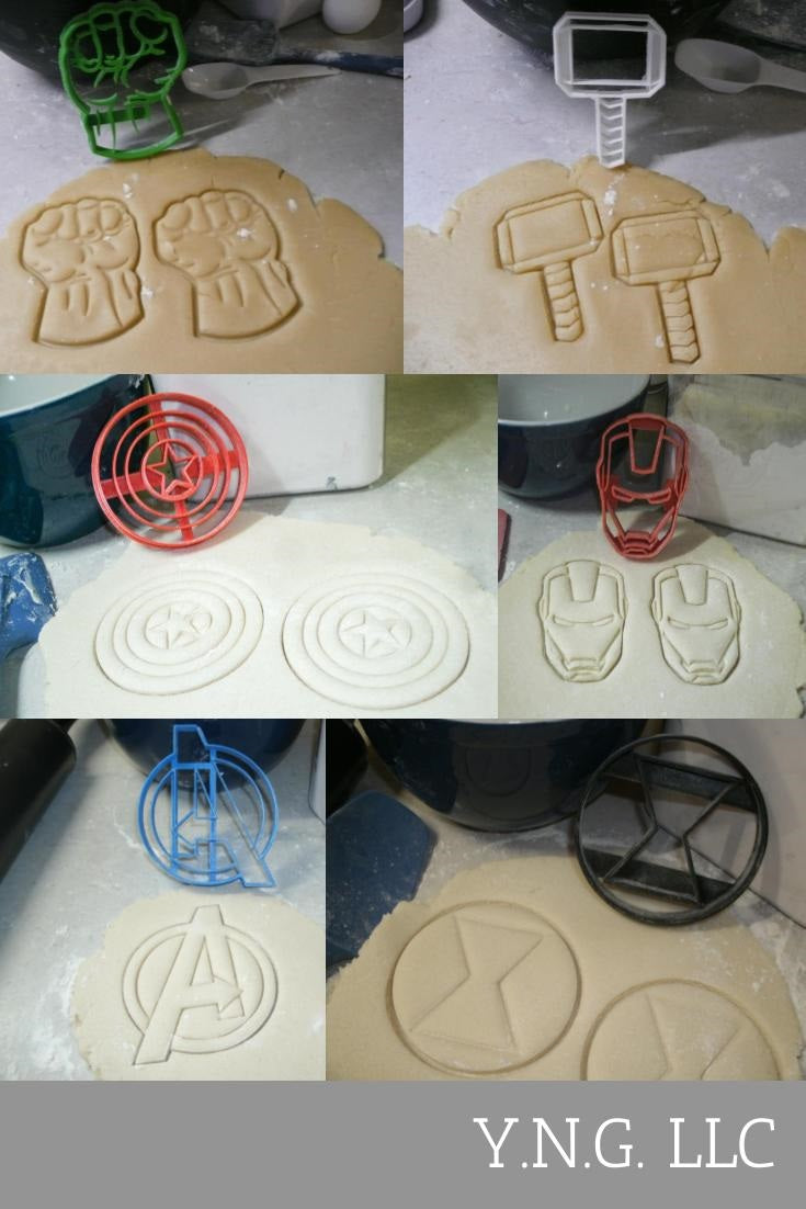 Avengers Superheroes Marvel Logos Set Of 6 Cookie Cutters USA PR1051