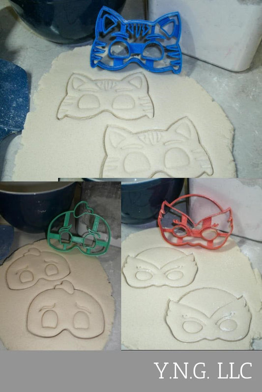 PJ Masks Detailed Kids Cartoon Superheroes Set Of 3 Cookie Cutters USA PR1053