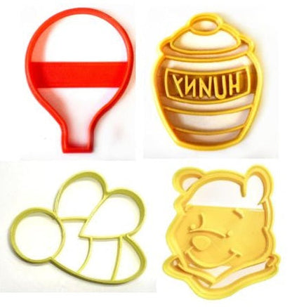 Winnie The Pooh Bee Hunny Honey Pot Balloon Set Of 4 Cookie Cutters USA PR1064