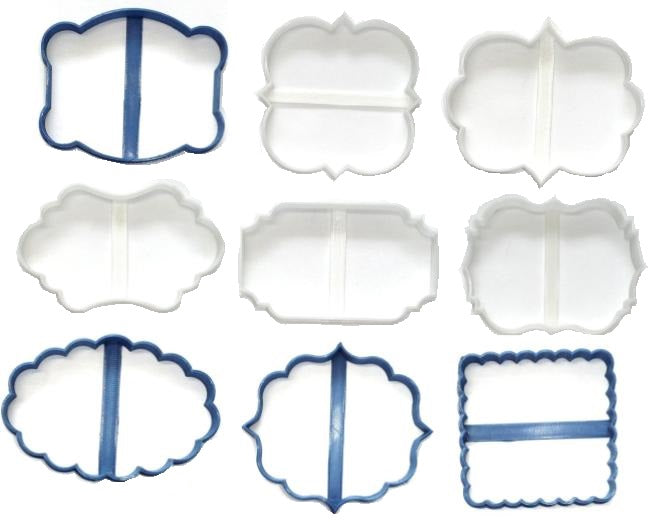 Decorative Frames Plaques Shapes Set Of 9 Cookie Cutters USA PR1088