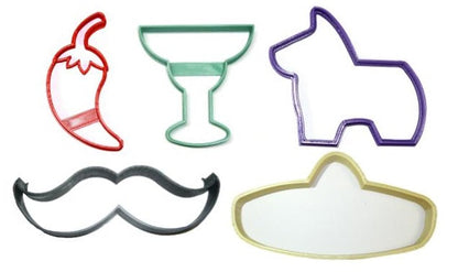 Cinco De Mayo Fiesta Piñata Sombrero Set Of 5 Cookie Cutters USA PR1103