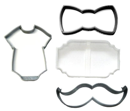 Little Gentleman Lil Man Baby Shower Birthday Set Of 4 Cookie Cutters USA PR1239