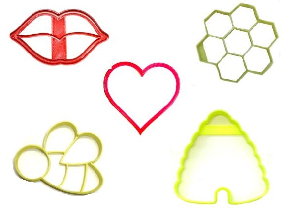 Bee Be Mine Bumblebee Honeybee Valentine Set Of 5 Cookie Cutters USA PR1303