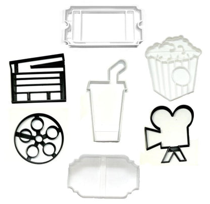 Movie Theater Theatre Cinema Release Party Set Of 7 Cookie Cutters USA PR1325