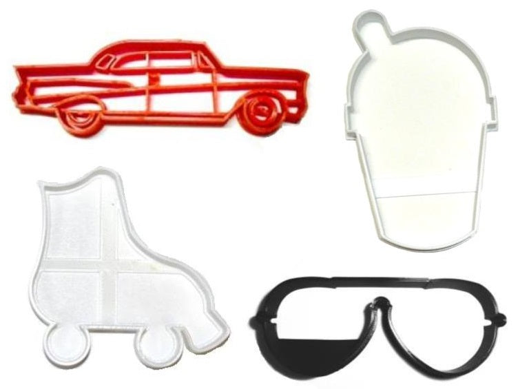 1950s Fifties Roller Skate Carhop Drive In Set Of 4 Cookie Cutters USA PR1336