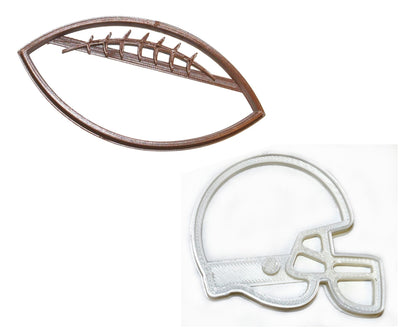 Football And Helmet Team Sport Athletics Set Of 2 Cookie Cutters USA PR1540