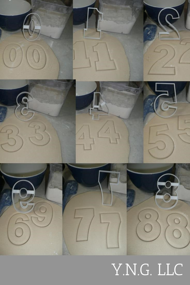 Numbers 4 Inch Tall 0 Through 9 Set Of 9 Cookie Cutters USA PR1546