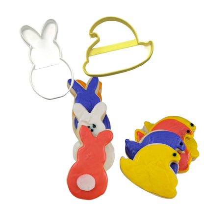 Chick And Bunny Marshmallow Peeps Easter Set Of 2 Cookie Cutters USA PR1549