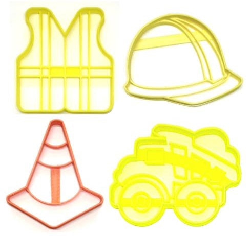 Construction Worker Equipment Safety Gear Set Of 4 Cookie Cutters USA PR1557