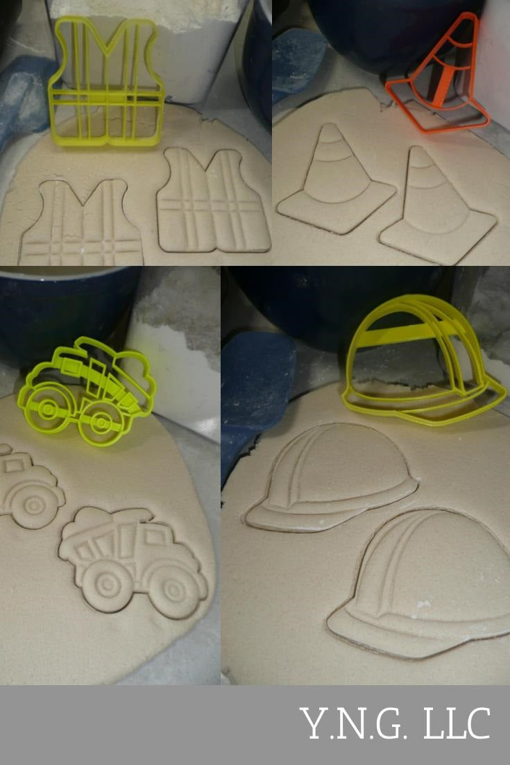 Construction Worker Equipment Safety Gear Set Of 4 Cookie Cutters USA PR1557