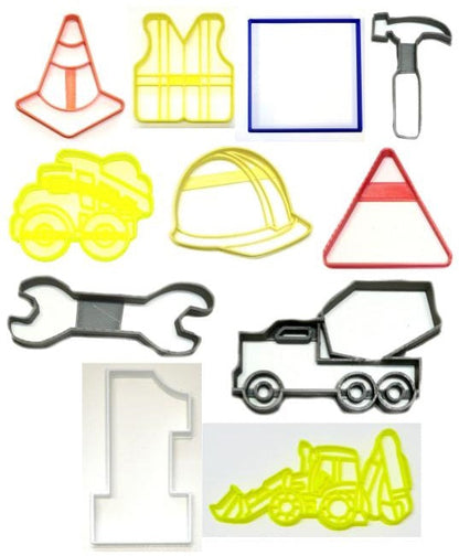 Construction Theme 1st First Birthday Set Of 11 Cookie Cutters USA PR1562