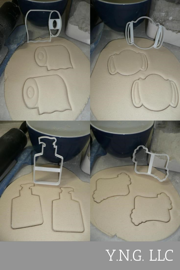 2020 2021 Quarantine Clean Hygiene Soap TP Set Of 4 Cookie Cutters USA PR1566