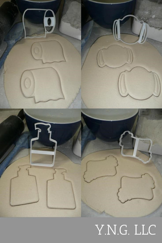 2020 2021 Quarantine Clean Hygiene Soap TP Set Of 4 Cookie Cutters USA PR1566