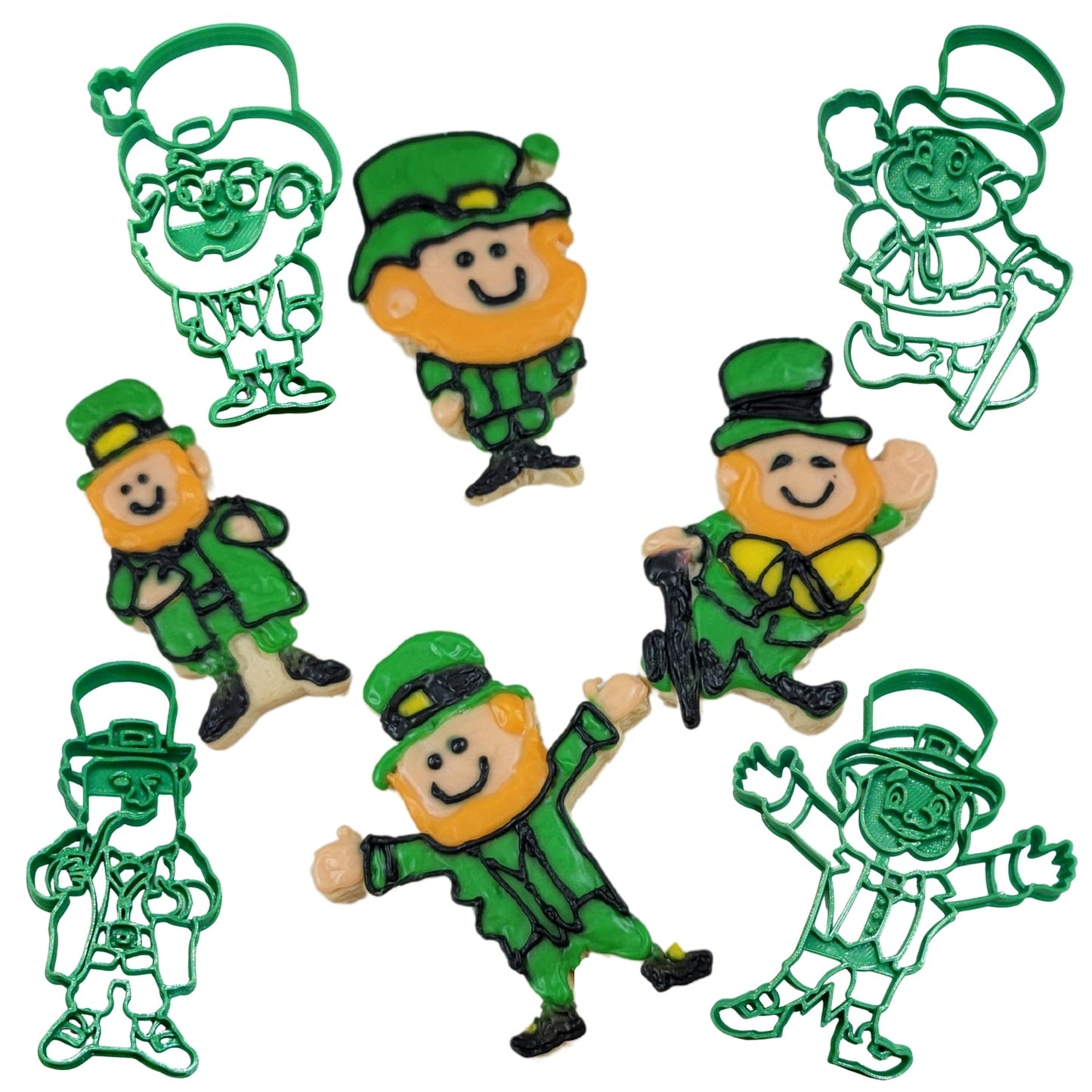 Leprechauns Irish Saint Patricks Pattys Day Set Of 4 Cookie Cutters USA PR1571