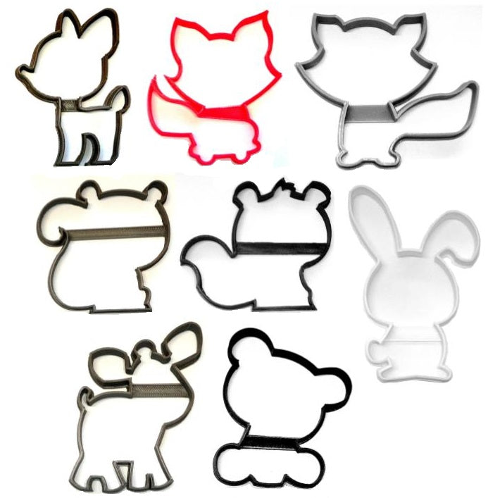 Woodland Creature Forest Animals Outlines Set Of 8 Cookie Cutters USA PR1584