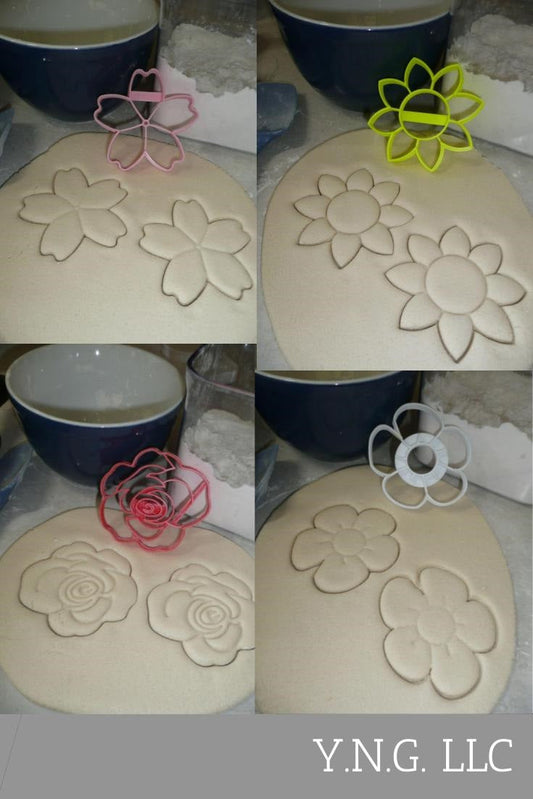 Spring Flowers Flower Plant with Detail Set Of 4 Cookie Cutters USA PR1591