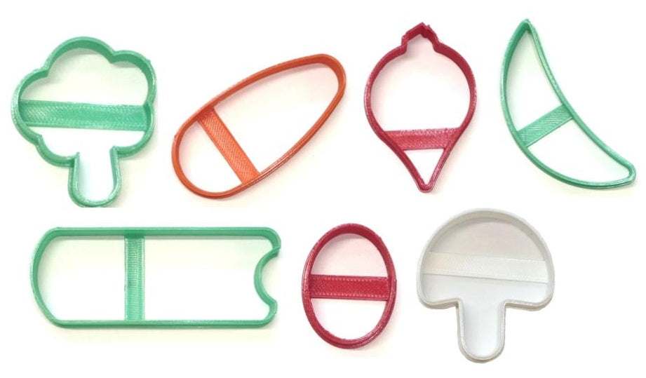 Vegetable Veggie Platter Tray Healthy Food Set Of 7 Cookie Cutters USA PR1593