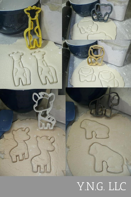 Animal Crackers Circus Zoo Safari Animals Set Of 5 Cookie Cutters USA PR1594