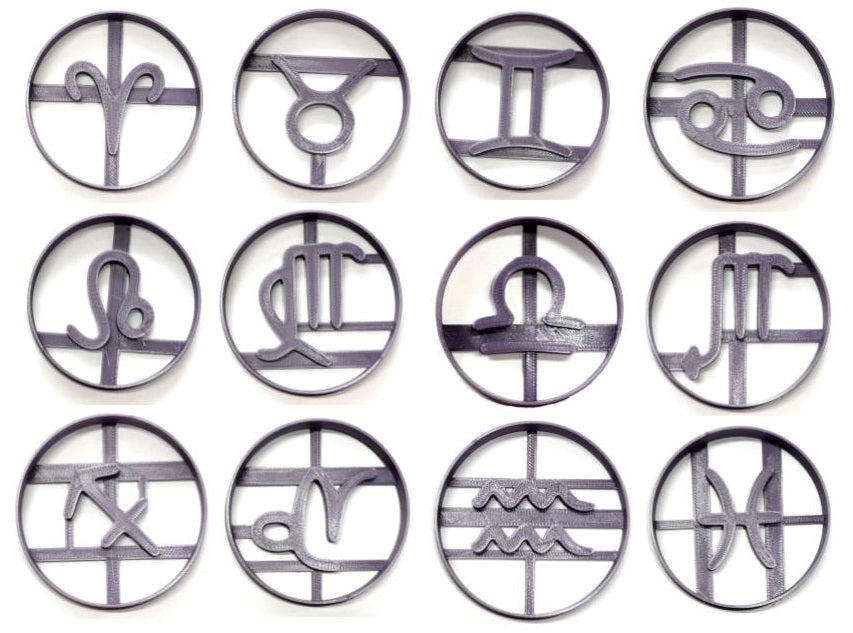 Zodiac Signs Astrology Horoscope Symbols Set Of 12 Cookie Cutters USA PR1598