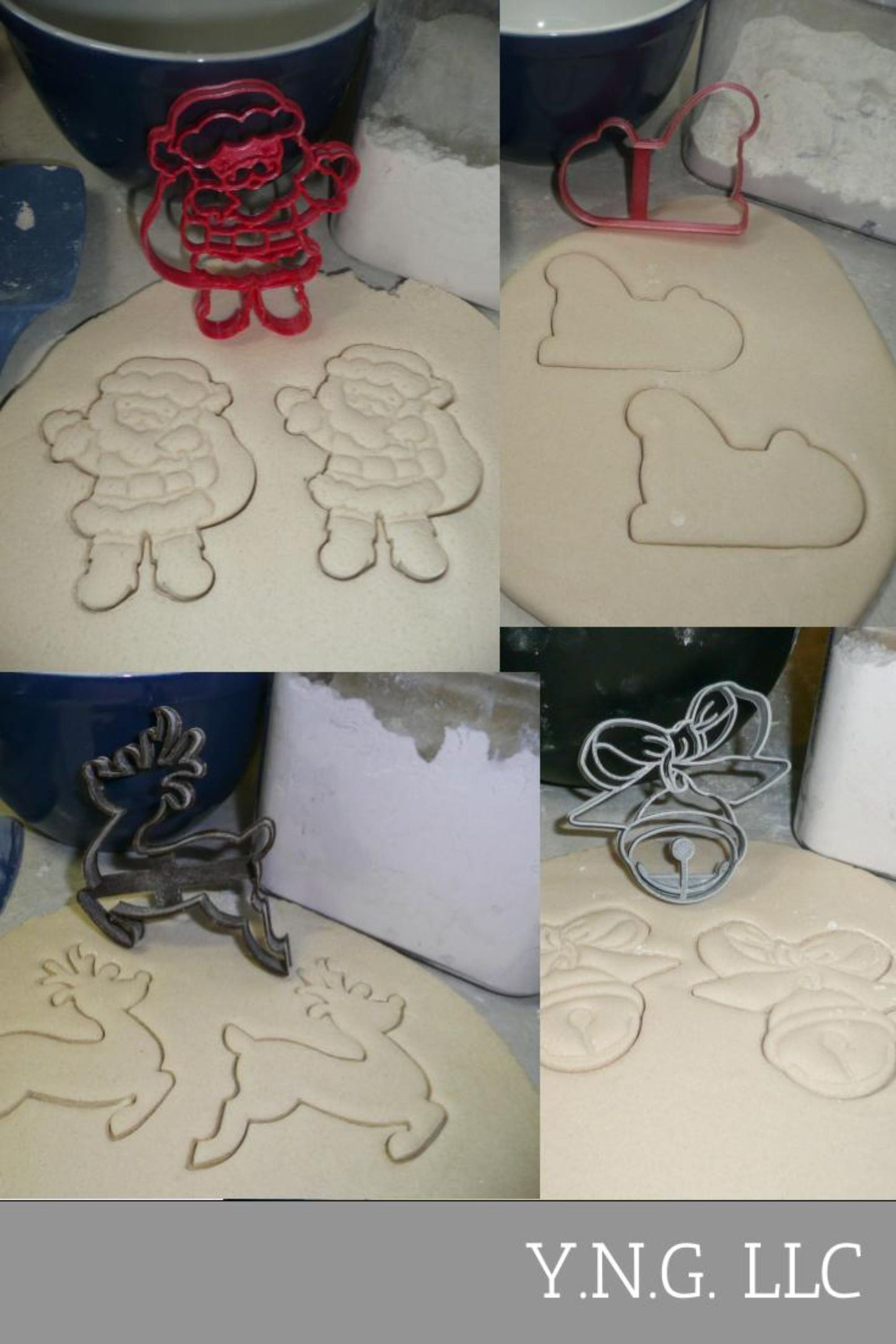 Santa Claus and His Sleigh Reindeer Set Of 4 Cookie Cutters PR1625