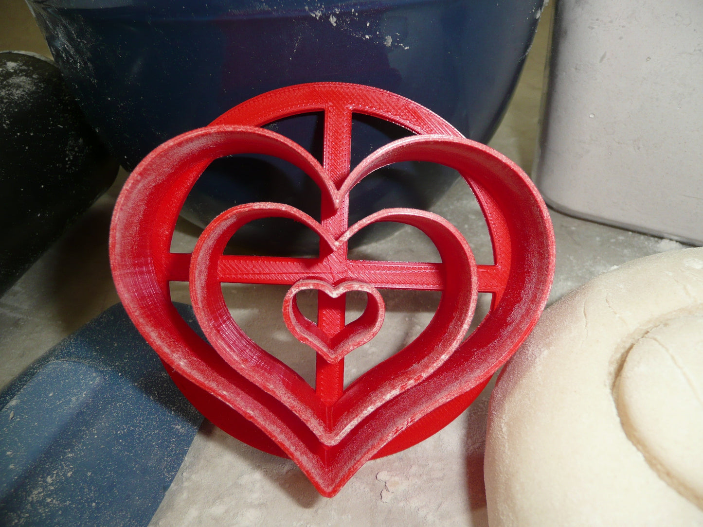 Love Theme Heart Rose Set Of 2 Concha Cutters Bread Stamp USA Made PR1632