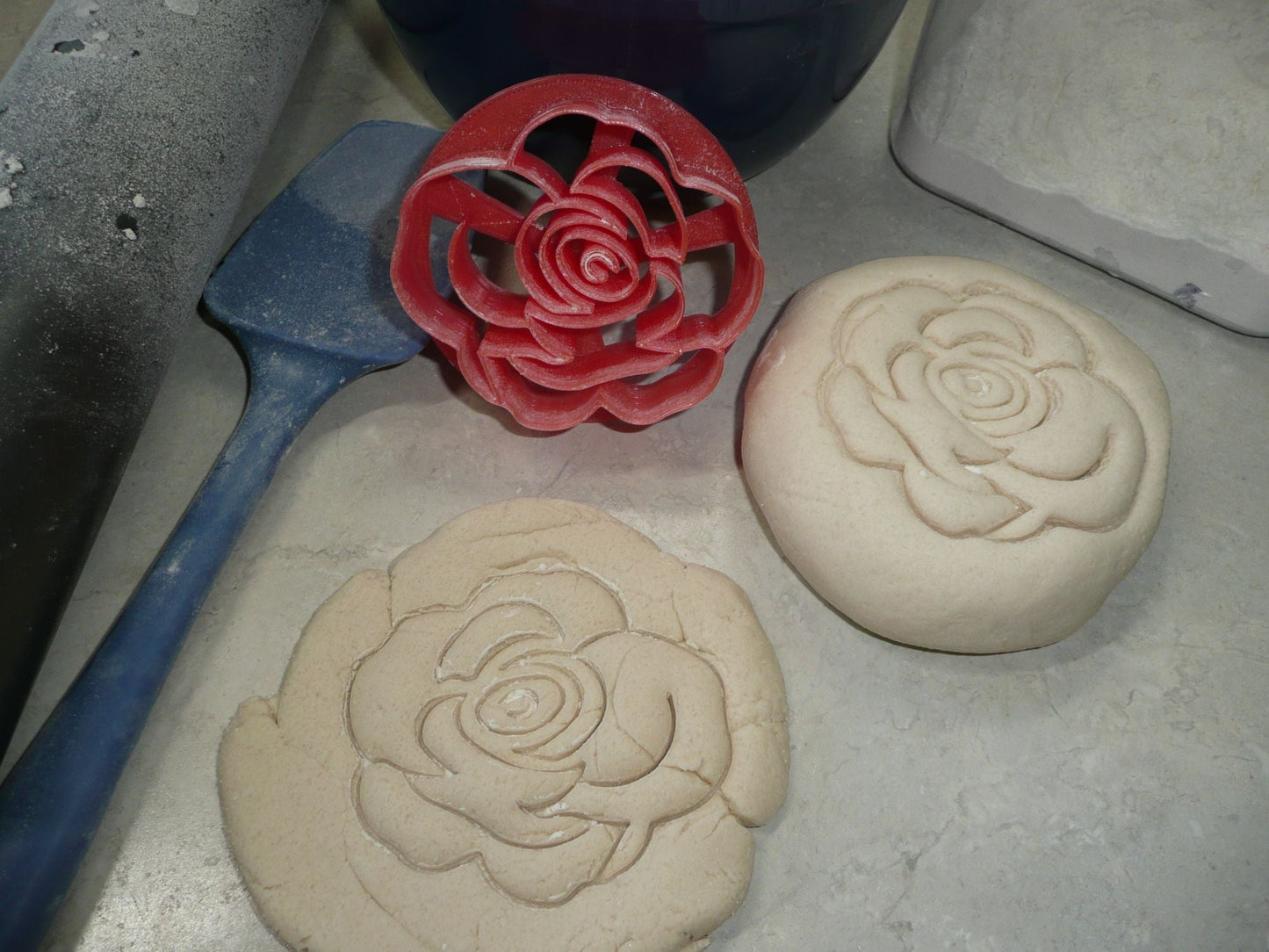 Love Theme Heart Rose Set Of 2 Concha Cutters Bread Stamp USA Made PR1632