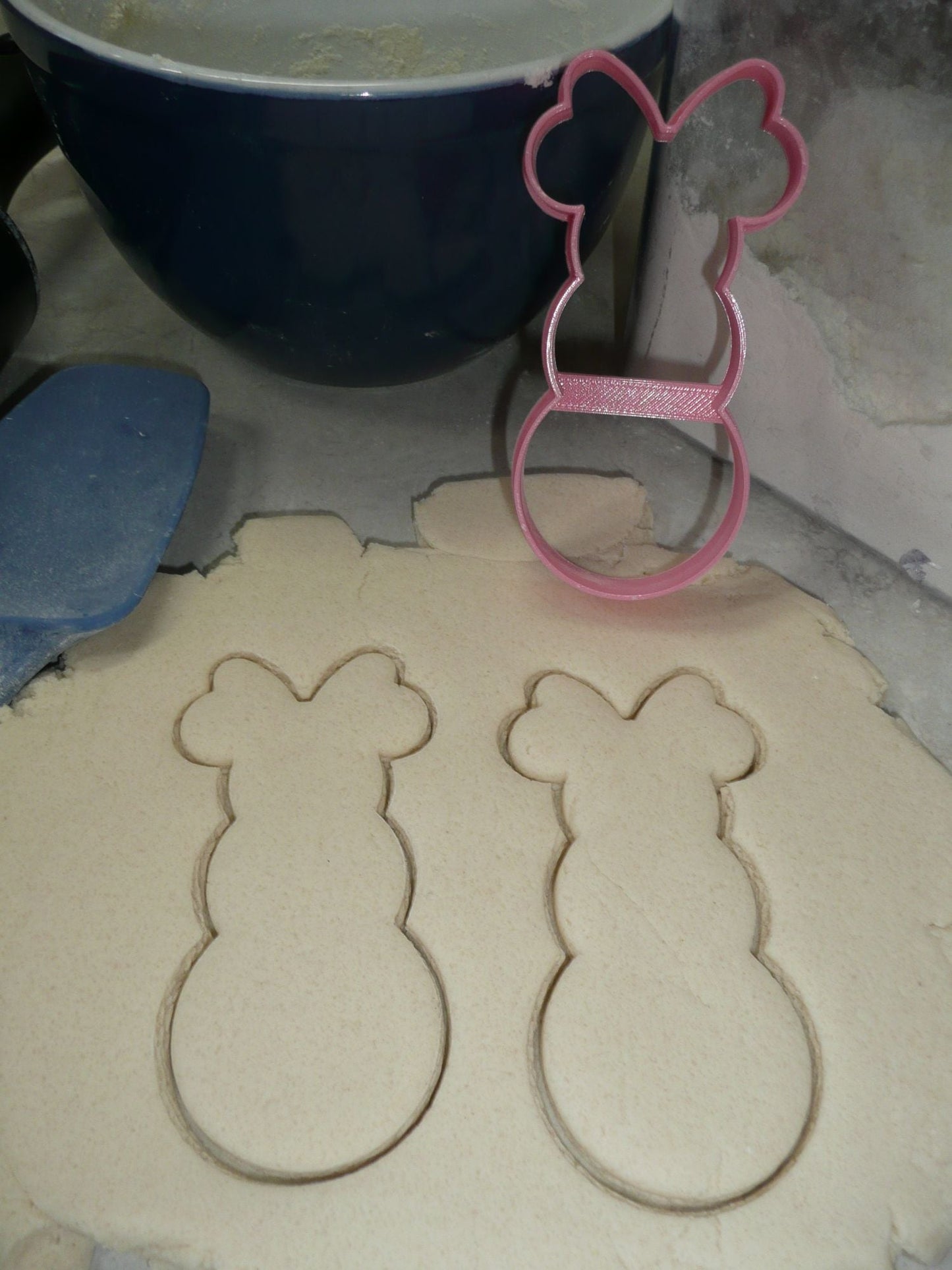 Mickey Minnie Mouse Snowmen Outlines Set Of 2 Cookie Cutters Made In USA PR1647