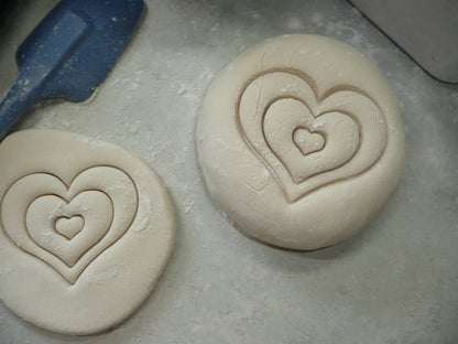 Heart Design Set Of 2 Sizes Concha Cutters Bread Stamps Made in USA PR1757