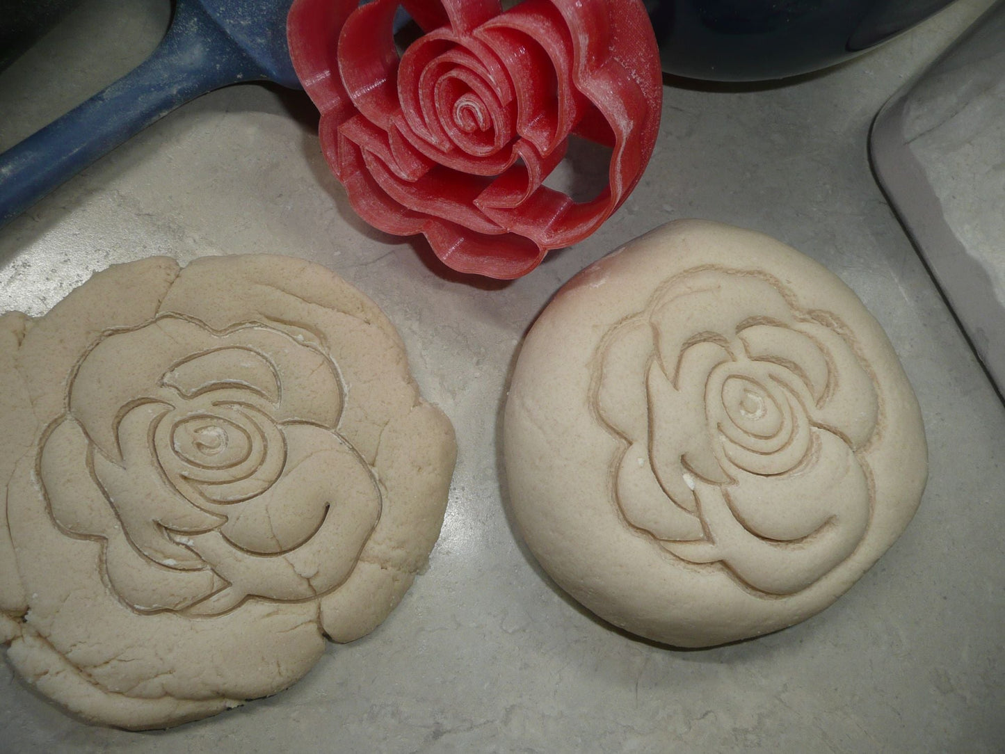 Rose Flower Set Of 2 Sizes Concha Cutters Bread Stamps Made in USA PR1760