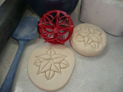 Poinsettia Set Of 2 Sizes Concha Cutters Bread Stamps Made in USA PR1762