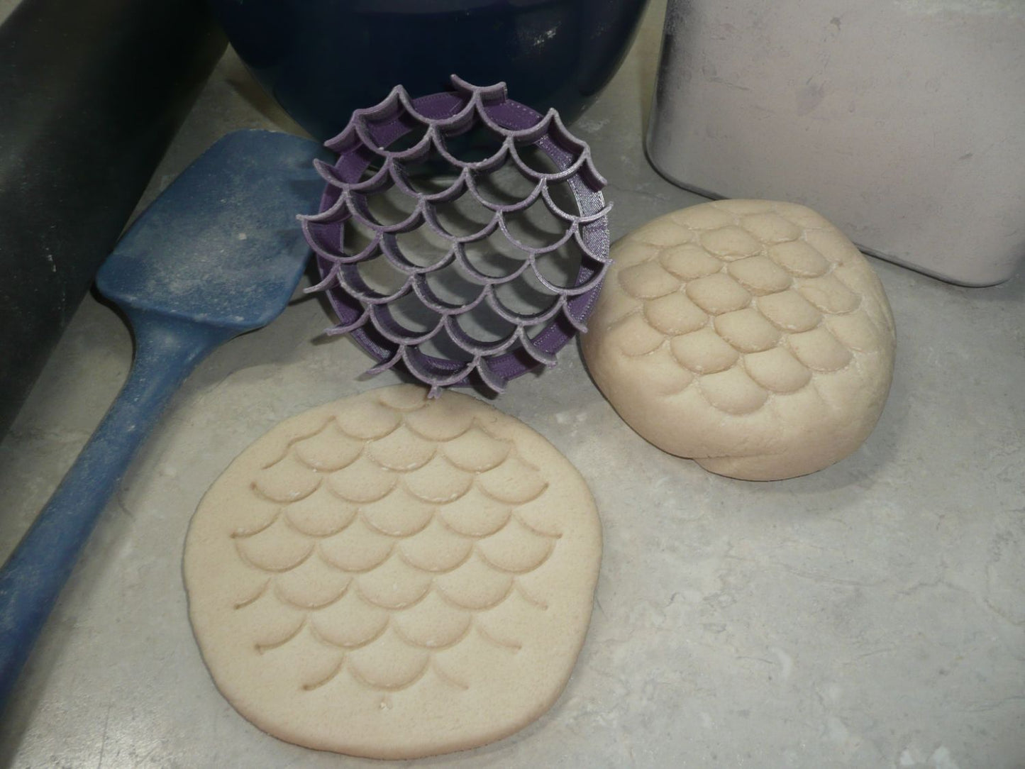 Mermaid Scales Set Of 2 Sizes Concha Cutters Bread Stamps Made in USA PR1764