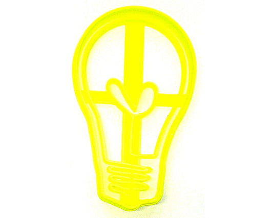 6x Light Bulb Idea Fondant Cutter Cupcake Topper 1.75" USA FD2093