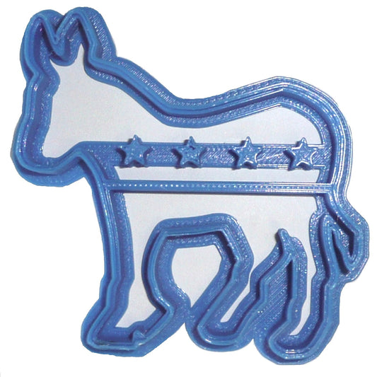 6x Democrat Donkey Fondant Cutter Cupcake Topper 1.75" USA FD2136