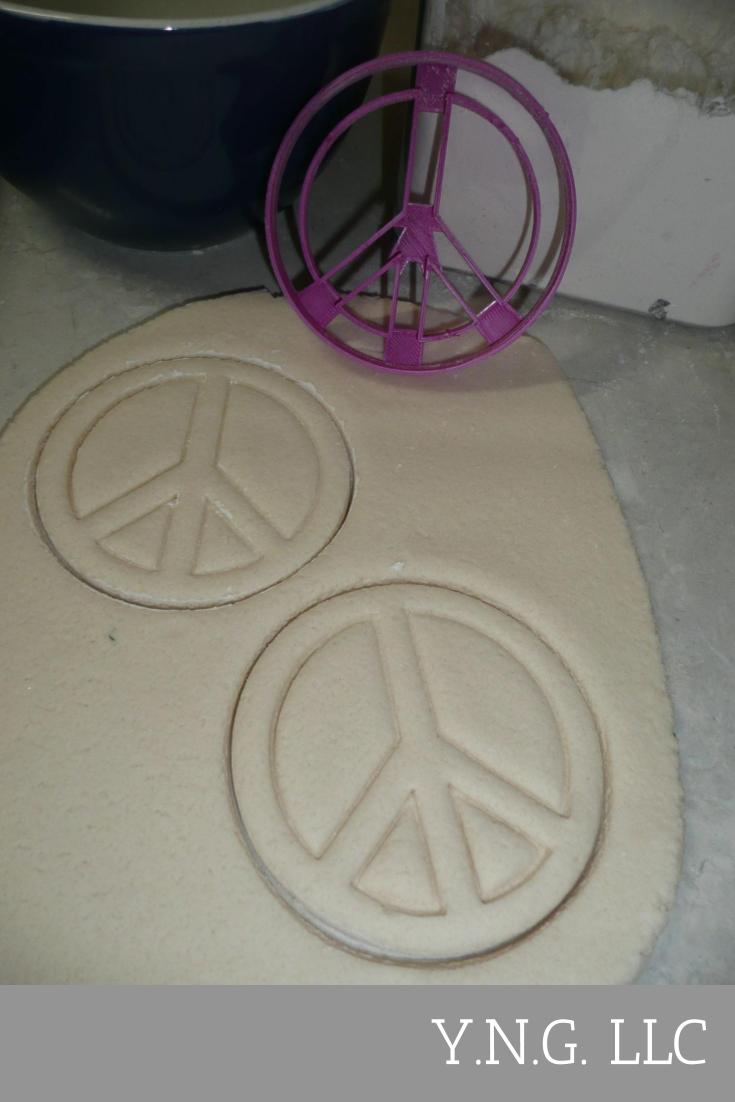 Peace Sign Symbol 1960s 1970s Retro Hippie Cookie Cutter USA PR2165