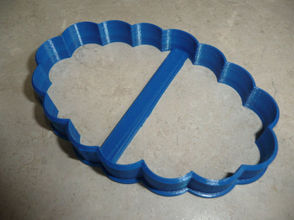 Oval Frame Scallop Edge Plaque Special Occasion Cookie Cutter USA PR273