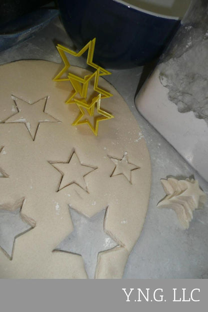 Stacking Star 3 Piece Set Outline Stars Cookie Cutters Baking Tool USA PR3190