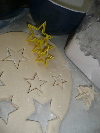 Stacking Star 3 Piece Set Outline Stars Cookie Cutters Baking Tool USA PR3190